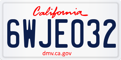 CA license plate 6WJE032