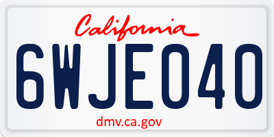 CA license plate 6WJE040