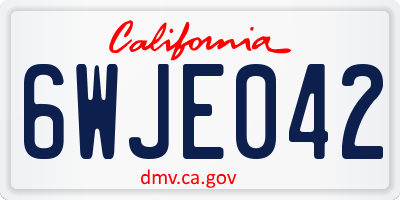 CA license plate 6WJE042
