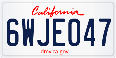 CA license plate 6WJE047