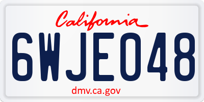 CA license plate 6WJE048