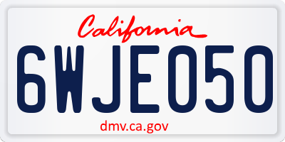 CA license plate 6WJE050