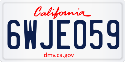 CA license plate 6WJE059