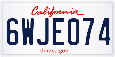 CA license plate 6WJE074