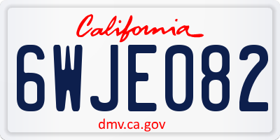 CA license plate 6WJE082