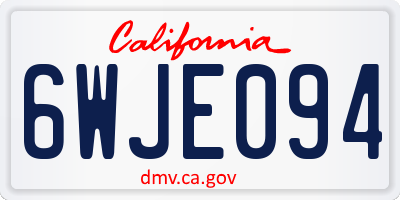CA license plate 6WJE094