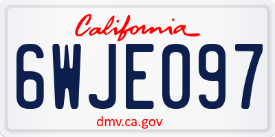 CA license plate 6WJE097