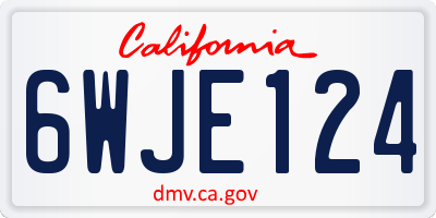CA license plate 6WJE124
