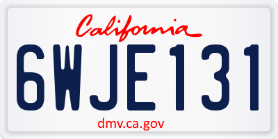CA license plate 6WJE131