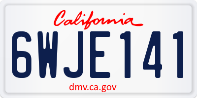 CA license plate 6WJE141