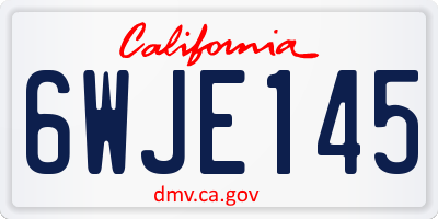 CA license plate 6WJE145