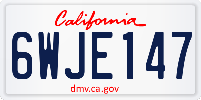 CA license plate 6WJE147