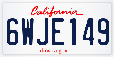 CA license plate 6WJE149