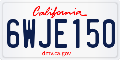 CA license plate 6WJE150
