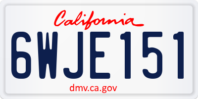 CA license plate 6WJE151