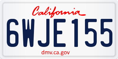 CA license plate 6WJE155
