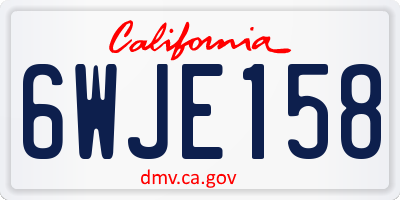 CA license plate 6WJE158