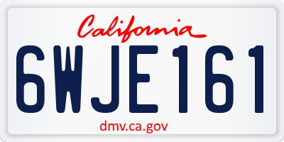 CA license plate 6WJE161