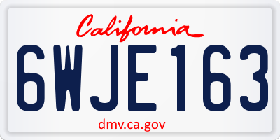 CA license plate 6WJE163