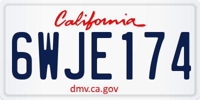 CA license plate 6WJE174
