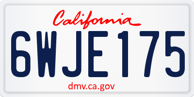 CA license plate 6WJE175