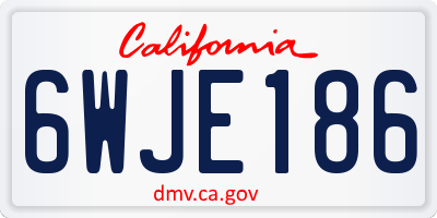 CA license plate 6WJE186
