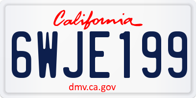 CA license plate 6WJE199