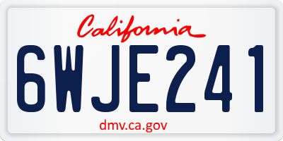 CA license plate 6WJE241