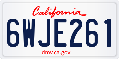 CA license plate 6WJE261