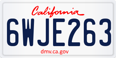 CA license plate 6WJE263