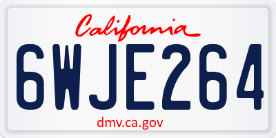 CA license plate 6WJE264