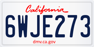 CA license plate 6WJE273
