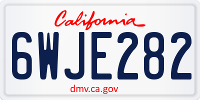 CA license plate 6WJE282