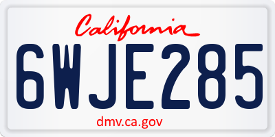 CA license plate 6WJE285
