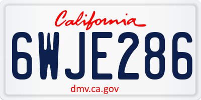 CA license plate 6WJE286