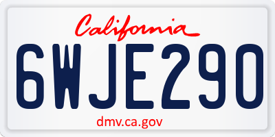 CA license plate 6WJE290