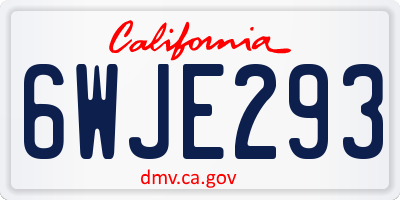 CA license plate 6WJE293