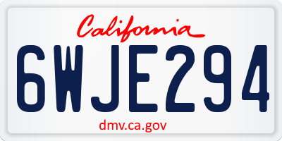 CA license plate 6WJE294