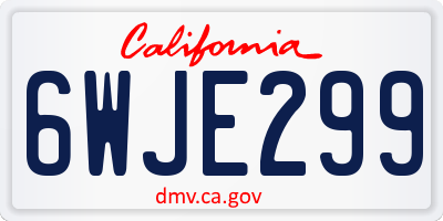CA license plate 6WJE299