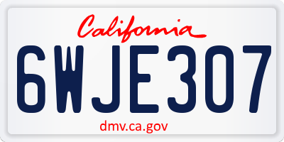 CA license plate 6WJE307