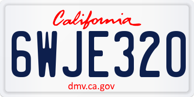 CA license plate 6WJE320