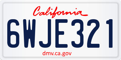 CA license plate 6WJE321