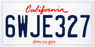 CA license plate 6WJE327