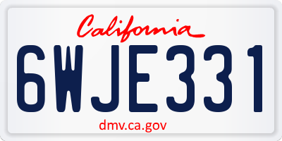 CA license plate 6WJE331