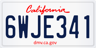 CA license plate 6WJE341