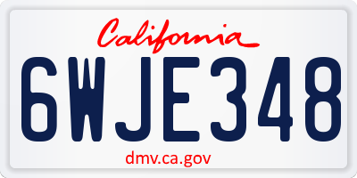 CA license plate 6WJE348