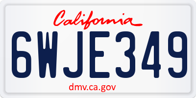 CA license plate 6WJE349