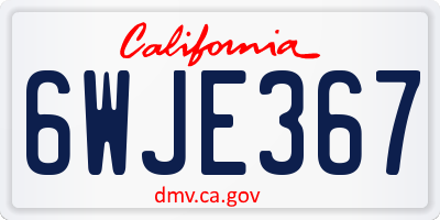 CA license plate 6WJE367