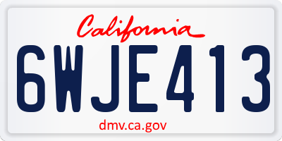 CA license plate 6WJE413