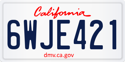CA license plate 6WJE421